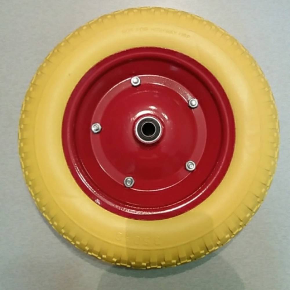 Колесо 3,50 -8 TL Ø360 безкамерне, під вісь d-16 мм жовте