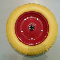 Колесо 3,50 -8 TL Ø360 бескамерное, под ось d-16 мм желтое
