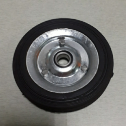 Колесо для тачок і платформ лита гума 125 мм , під вісь 12 мм