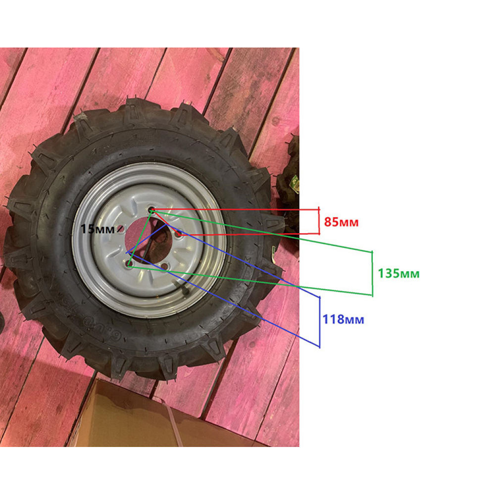 Колесо в зборі 6.00*12 (під 5 болтів) TTG