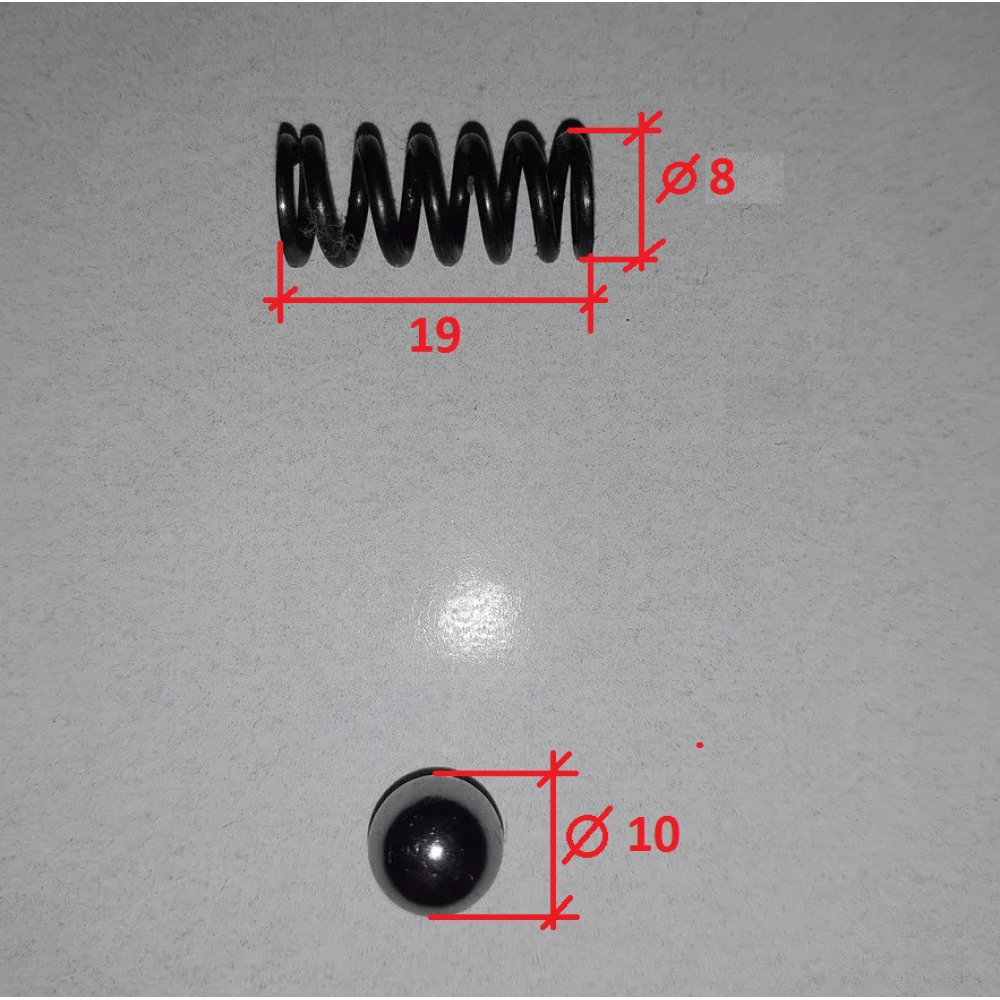 Пружина и шарик вилки передач КПП 81-1 Кентавр L-19 мм