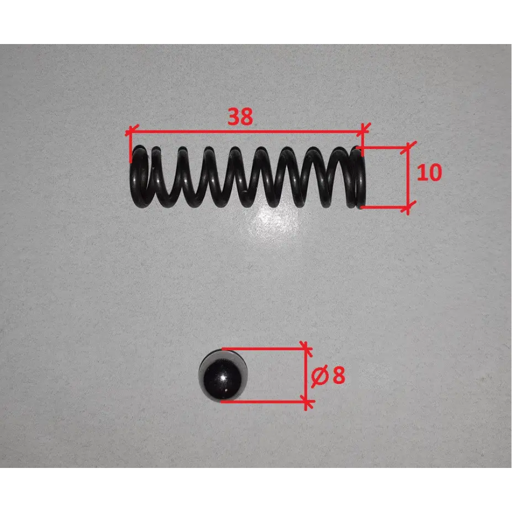 Пружина і кулька вилки передач двигуна 180N  L-38 мм