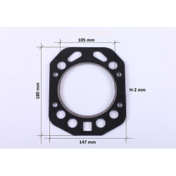 Прокладення голівки циліндра ZUBR дизельного двигуна 195n Ø 105 мм